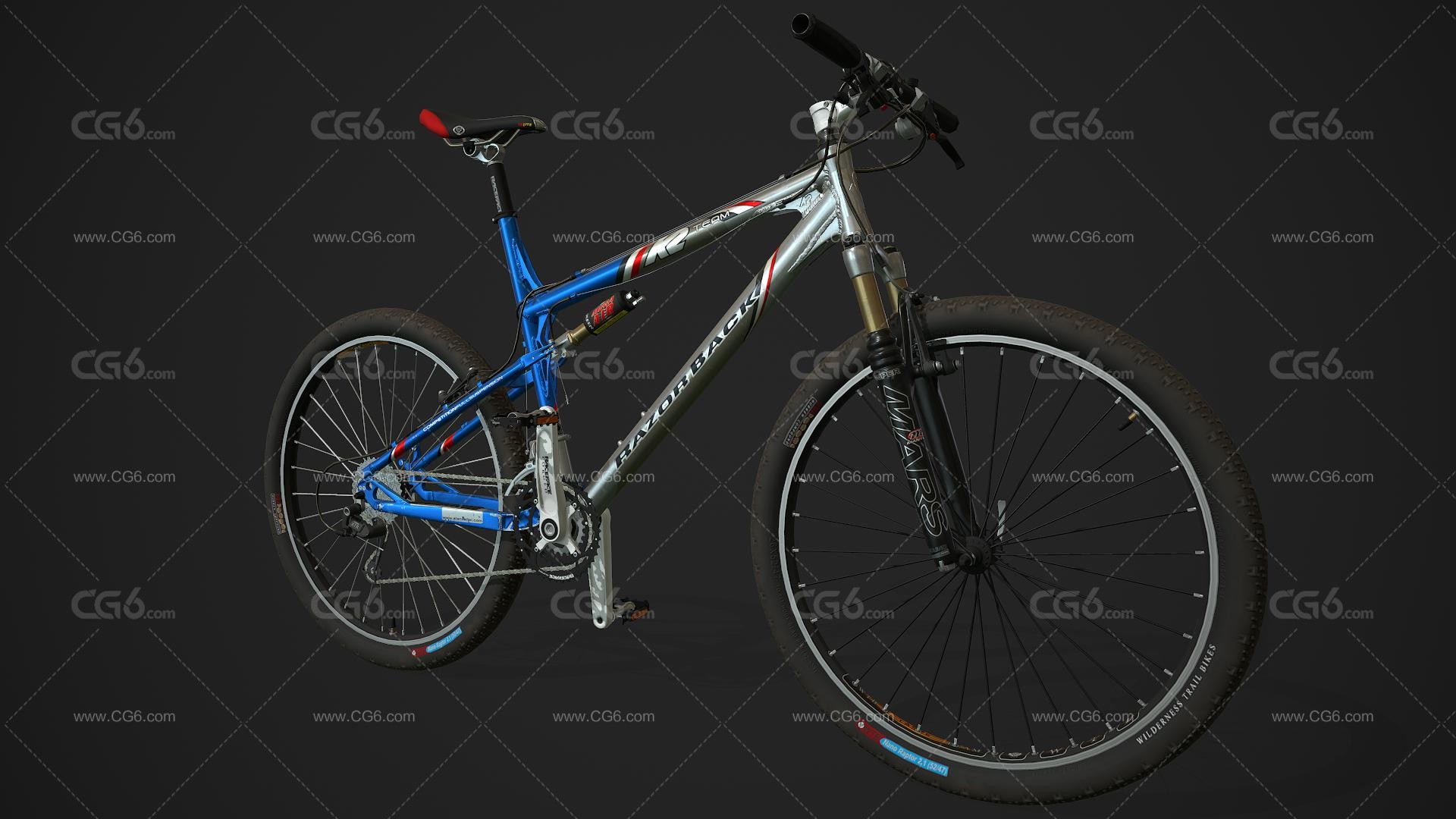 K2 Mountain Bike 越野自行车 山地自行车写实代步工具 赛事自行车 比赛自行车3D模型 -3