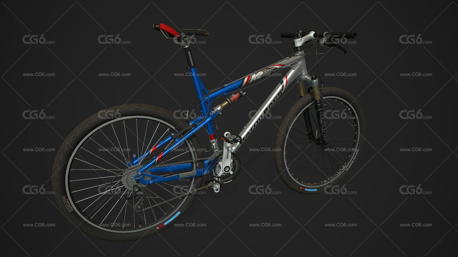 K2 Mountain Bike 越野自行车 山地自行车写实代步工具 赛事自行车 比赛自行车3D模型 -1