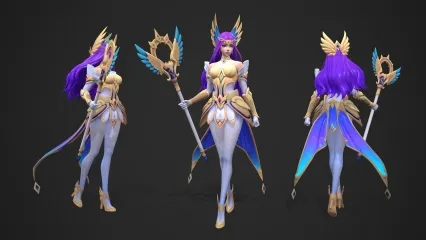美女魔法师 美少女战士 雅典娜 公主 女皇 女法师 法杖 精灵女王 女巫 女祭司 圣女3D模型