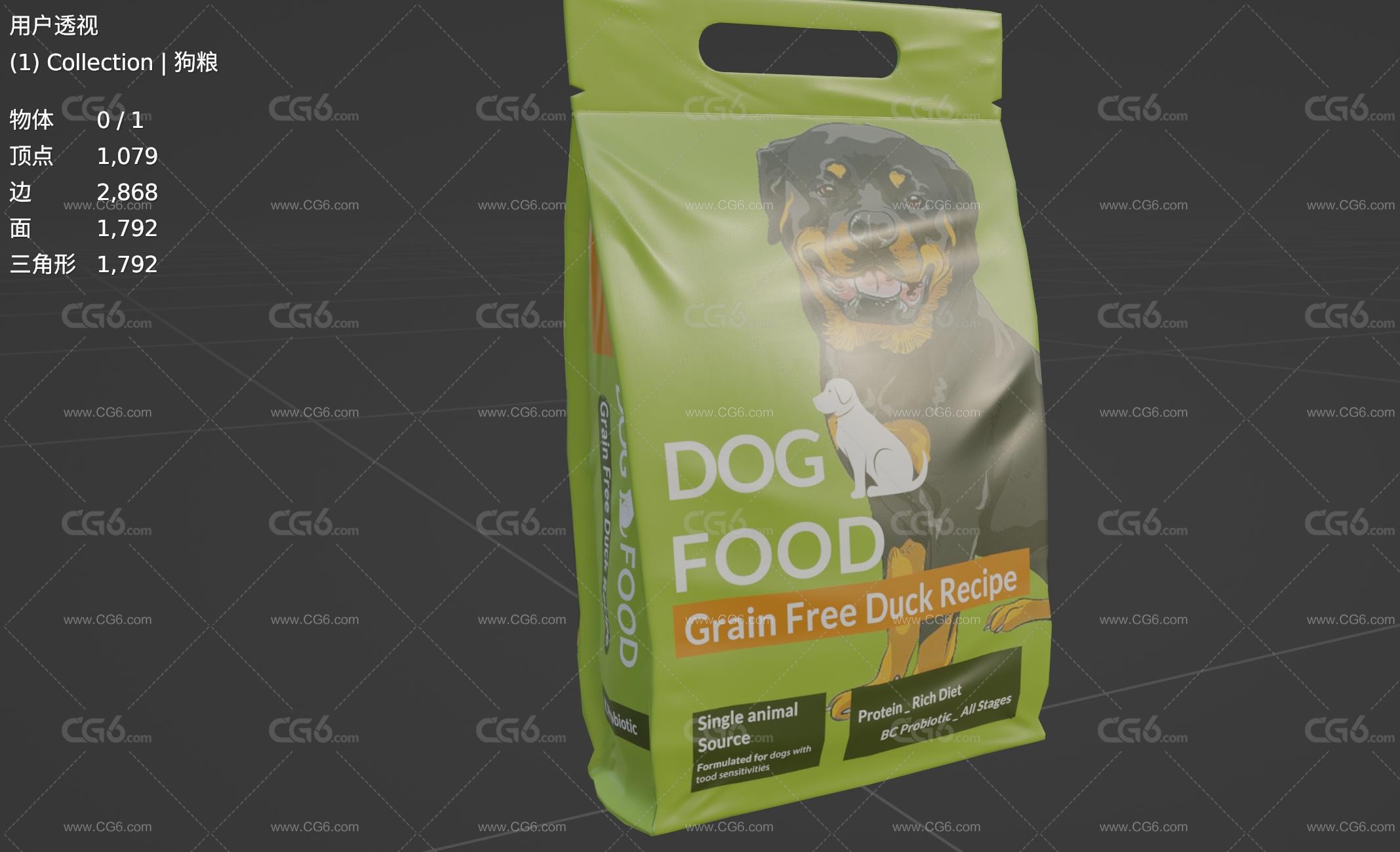 猫狗粮包 猫粮 狗粮 动物食物 宠物食品3D模型-5