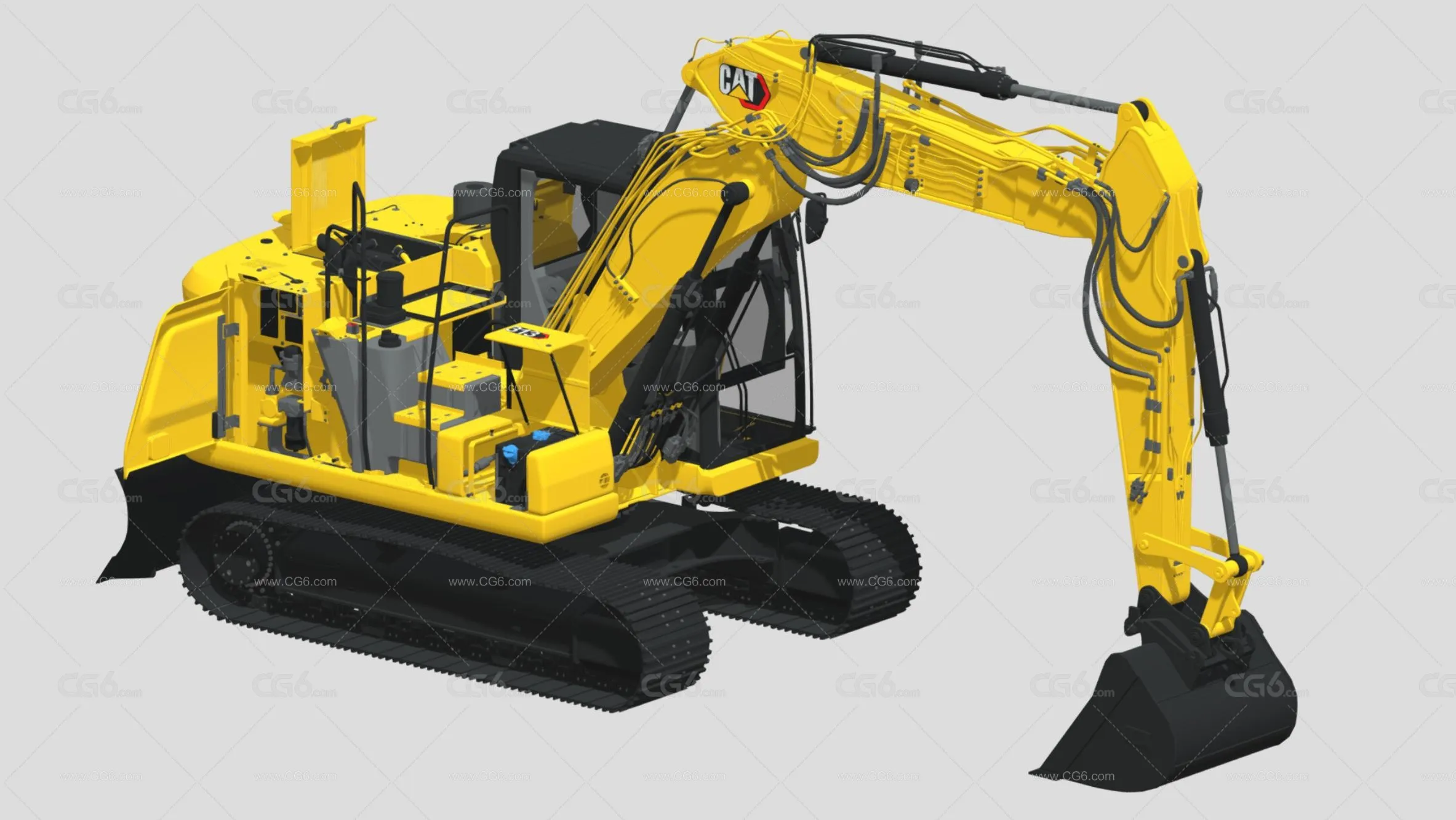 CAT 313 三臂新客舱挖土机 挖掘机 重型机械手臂 工程车 轮式挖掘机 履带式挖掘机 挖机3D模型-4