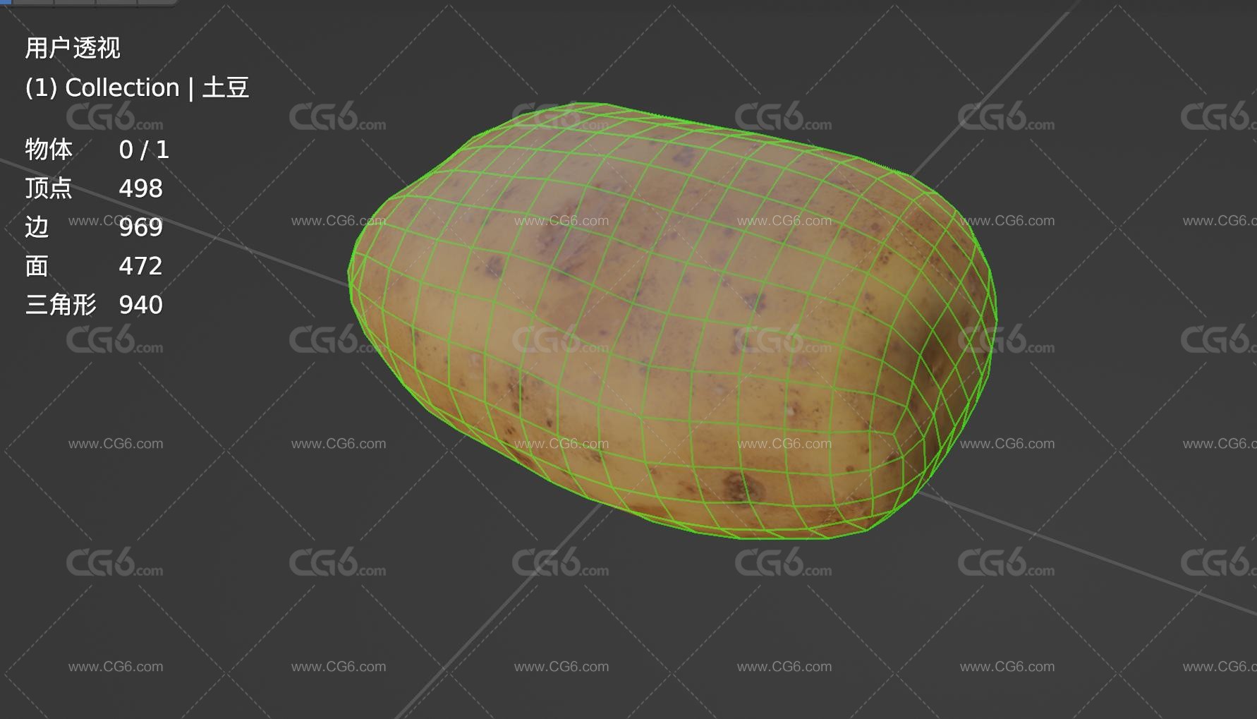 写实马铃薯 土豆 茄科 植物 食物 蔬菜 洋芋 Potato PBR材质3D模型-6