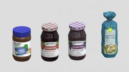 花生酱套装  佐料 调料  番茄酱 花生酱调味料酱油 食品酱料收纳瓶3D模型