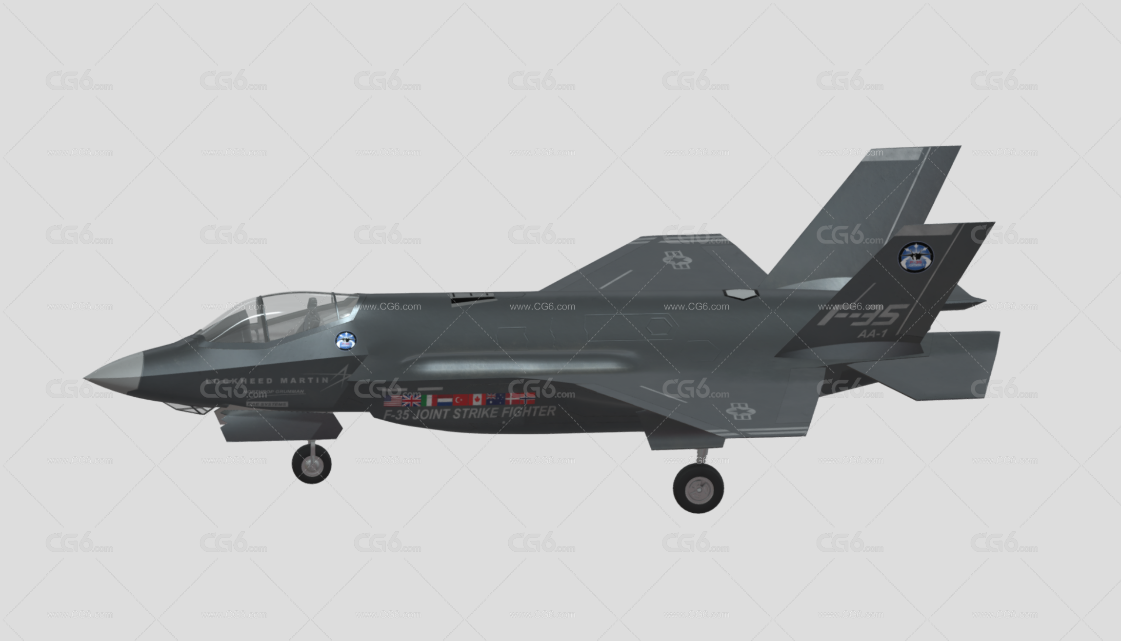 F-35 F35 闪电战机 战斗机 闪电2战斗机 隐形多用途战斗机 军用飞机 闪电Ⅱ 第五代战斗机 美军战斗机3D模型-2