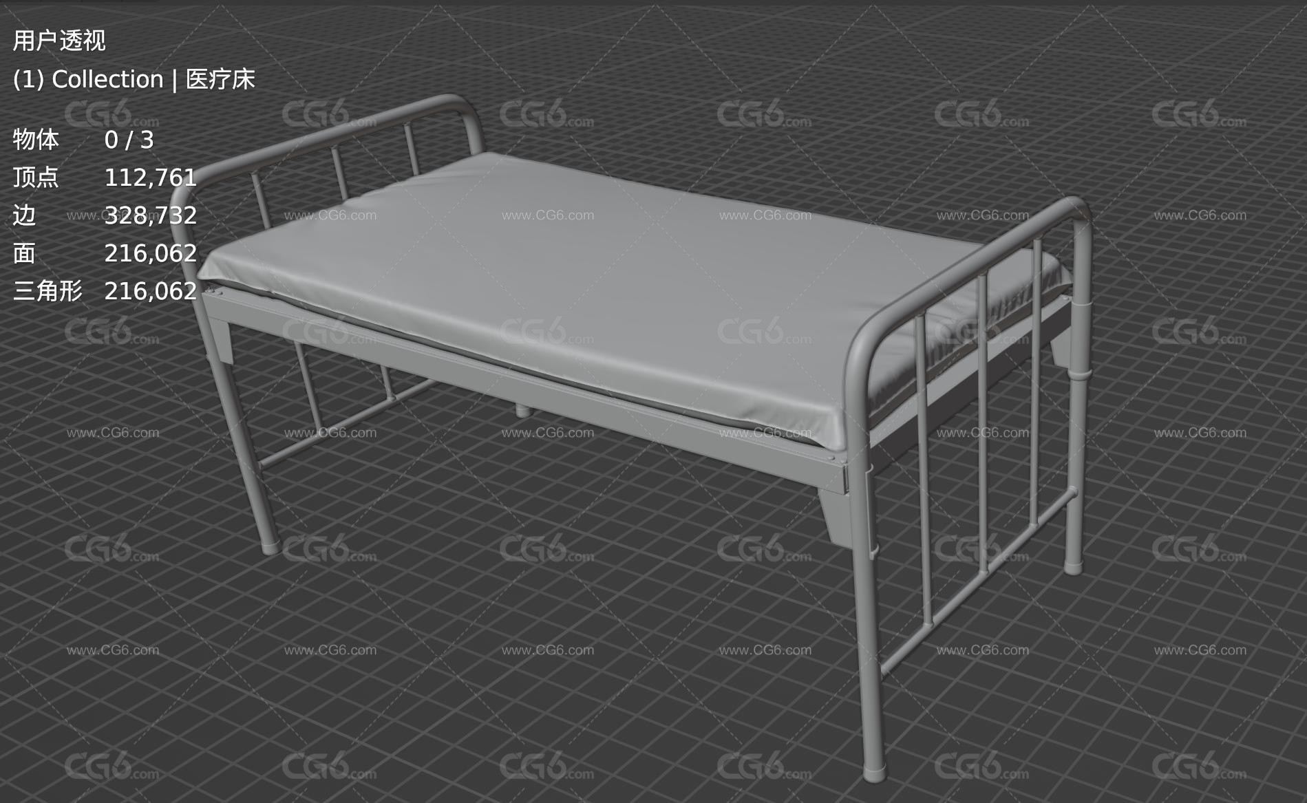 医院床病床 hospital bed 医院病房 医院病床 医疗设备 手术操作台 产床 加护病床-4