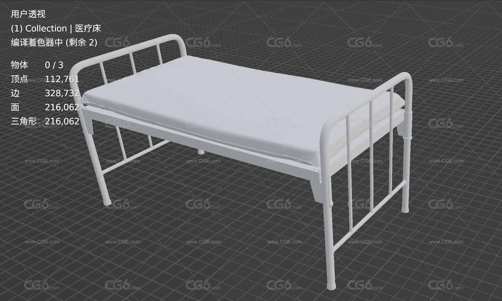 医院床病床 hospital bed 医院病房 医院病床 医疗设备 手术操作台 产床 加护病床-5
