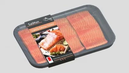 Low Poly低模超市冷冻三文鱼 鱼片 鱼肉 生鲜 鲜肉3D模型