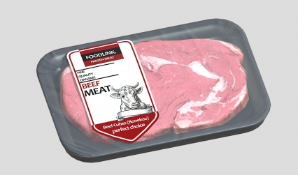 Low Poly低模超市肉类 新鲜冷冻牛肉包 牛肉块 牛肉片 牛排 鲜肉3D模型