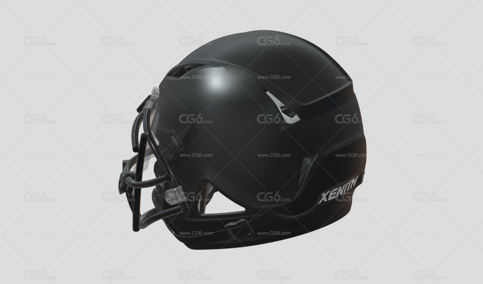 PBR橄榄球头盔 Riddell SpeedFlex 美式橄榄球头盔 橄榄球 体育用品 棒球头盔 防护头盔 安全头盔3D模型-3