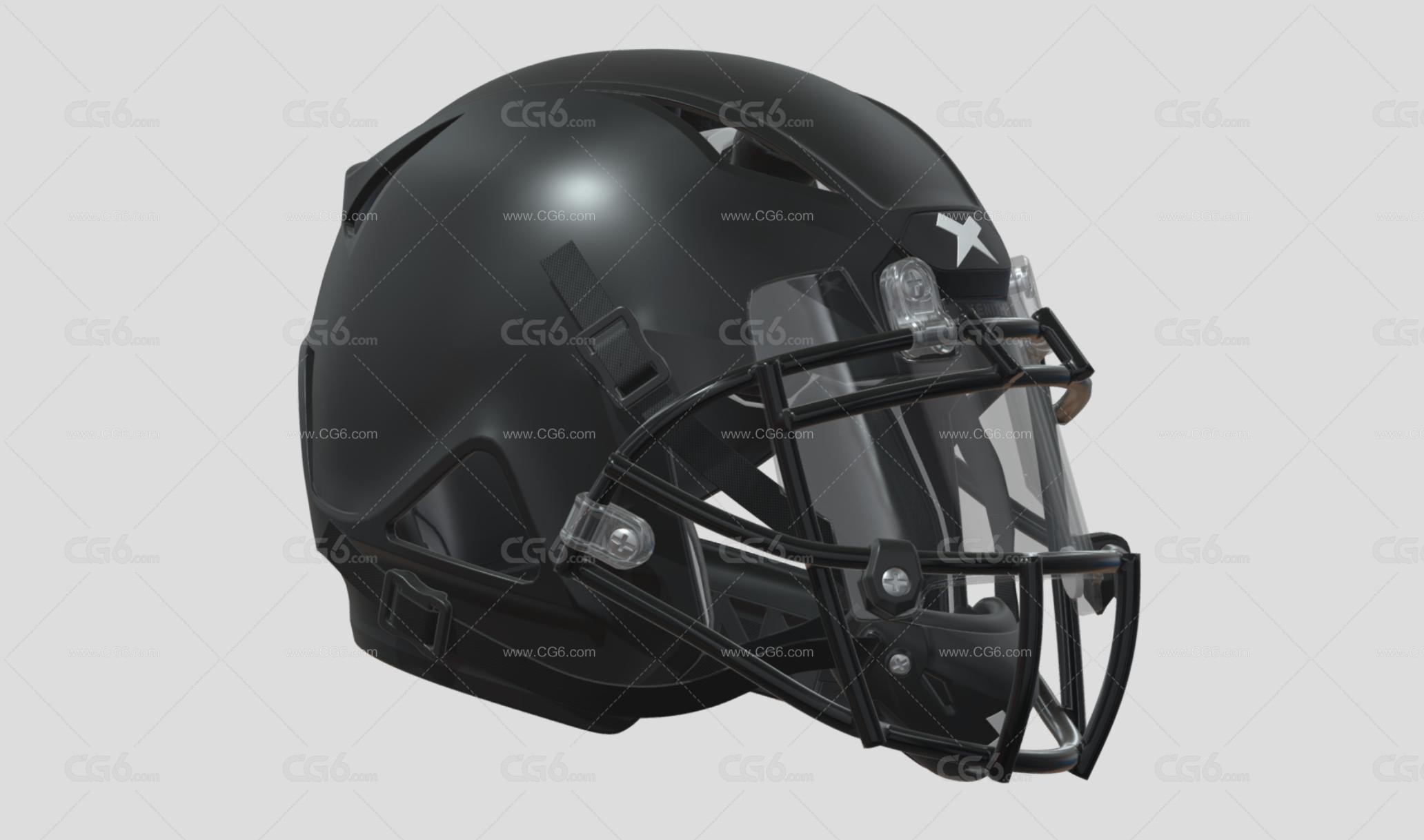 PBR橄榄球头盔 Riddell SpeedFlex 美式橄榄球头盔 橄榄球 体育用品 棒球头盔 防护头盔 安全头盔3D模型-4