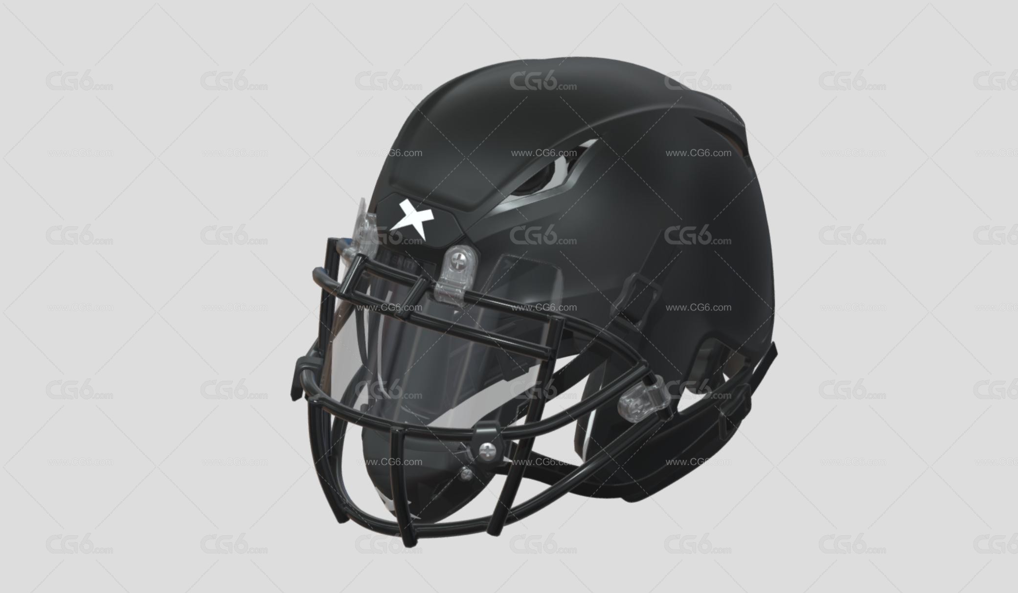 PBR橄榄球头盔 Riddell SpeedFlex 美式橄榄球头盔 橄榄球 体育用品 棒球头盔 防护头盔 安全头盔3D模型-1