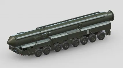 俄罗斯导弹 RS24 RS-24 SS29 SS-29 亚尔斯 RT-2PM2 白杨M 洲际弹道导弹3D模型