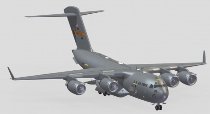 波音C-17环球霸王 III 大型军用运输机 C-17运输机 空中霸王 军用飞机3D模型