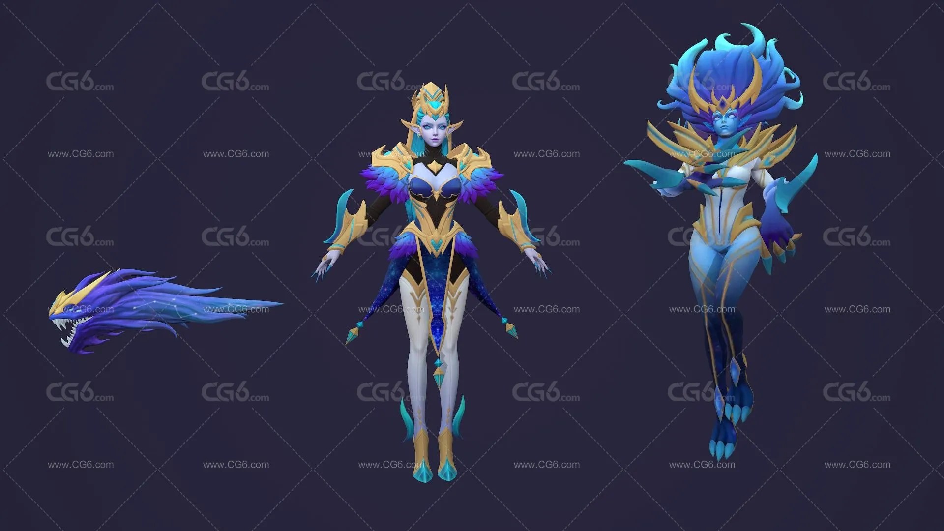 精灵女王 魔戒 精灵女战士 美女精灵 女妖 妖后 美女精灵骑士 女战士 魔法师3D模型-1
