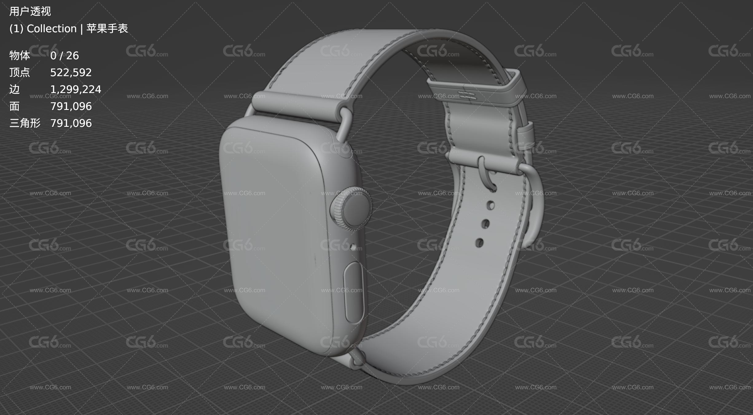 Apple Watch 4代苹果手表 苹果4代手表 智能手表 智能穿戴设备3D模型-5