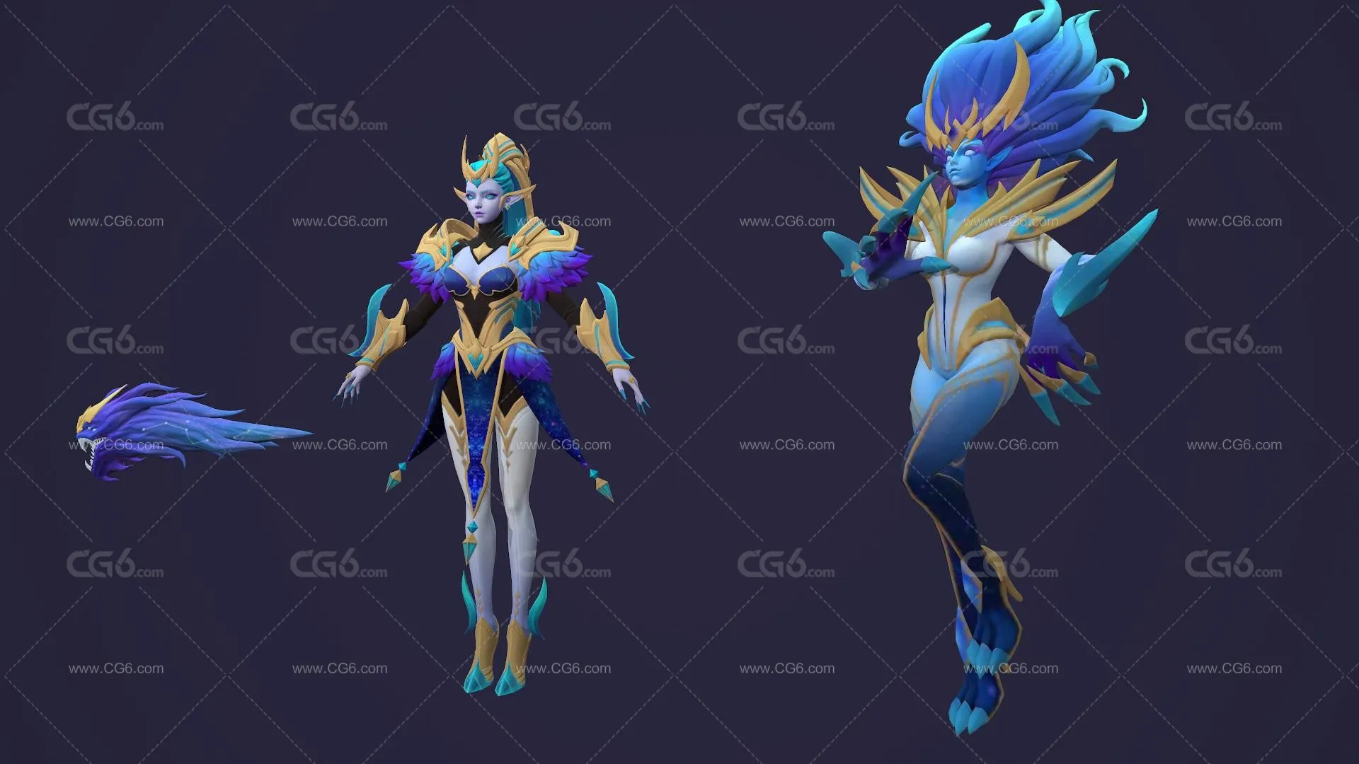 精灵女王 魔戒 精灵女战士 美女精灵 女妖 妖后 美女精灵骑士 女战士 魔法师3D模型-2