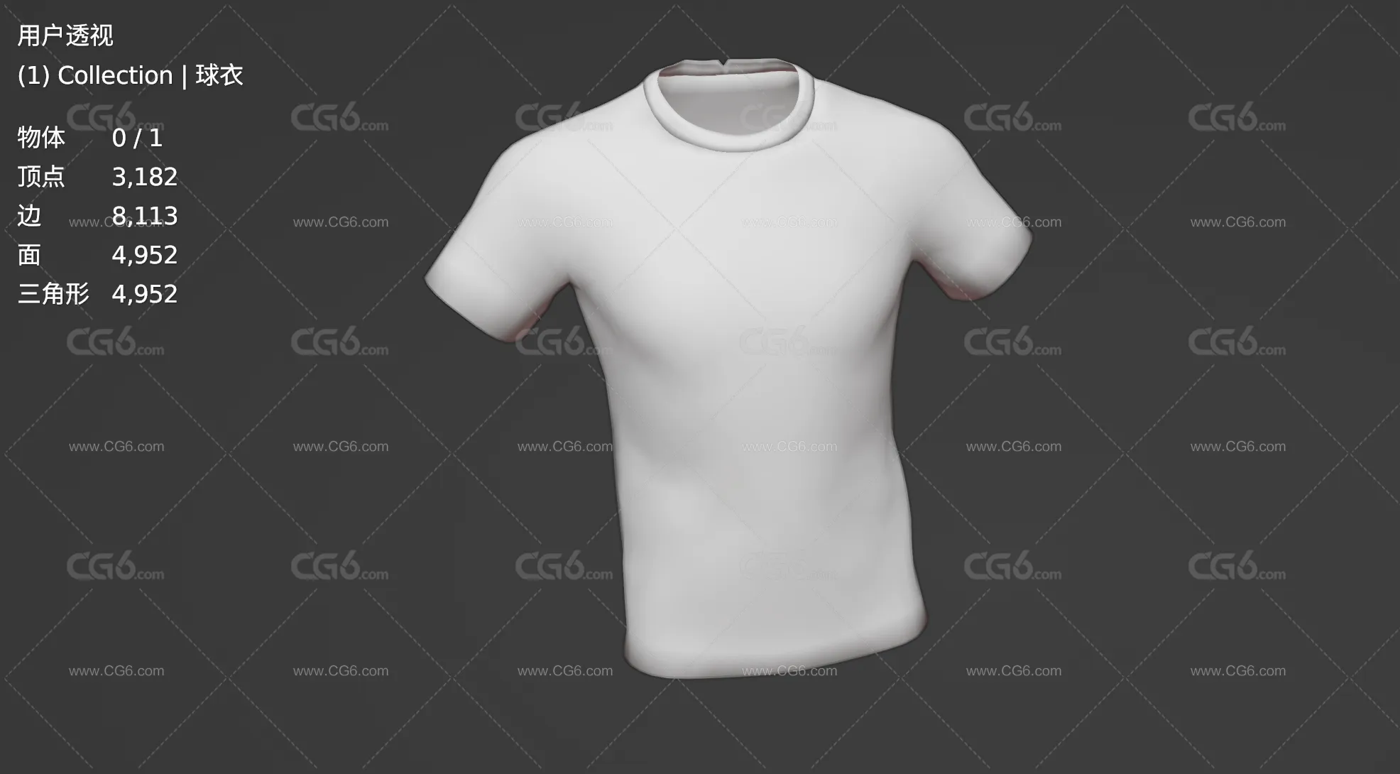 Low Poly低模T恤 运动衫 足球 T 恤 足球衣 足球服装 10号球衣3D模型-5
