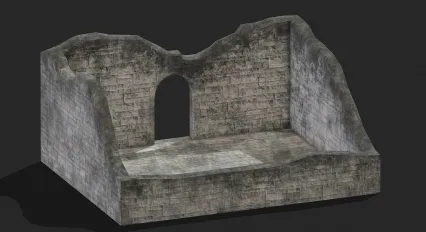 破旧中世纪城堡 房子破墙 古堡石墙 城楼 欧洲建筑 西方建筑 老房子 老楼3D模型