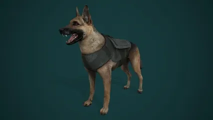 战狼 军犬 警犬 狼狗 德牧狼 青武装军犬 拆弹犬 缉毒犬3D模型
