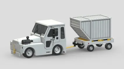 机场货运牵引车 托运车 航母牵引车 航母拖车 飞机拖车 机场货物运输车3D模型