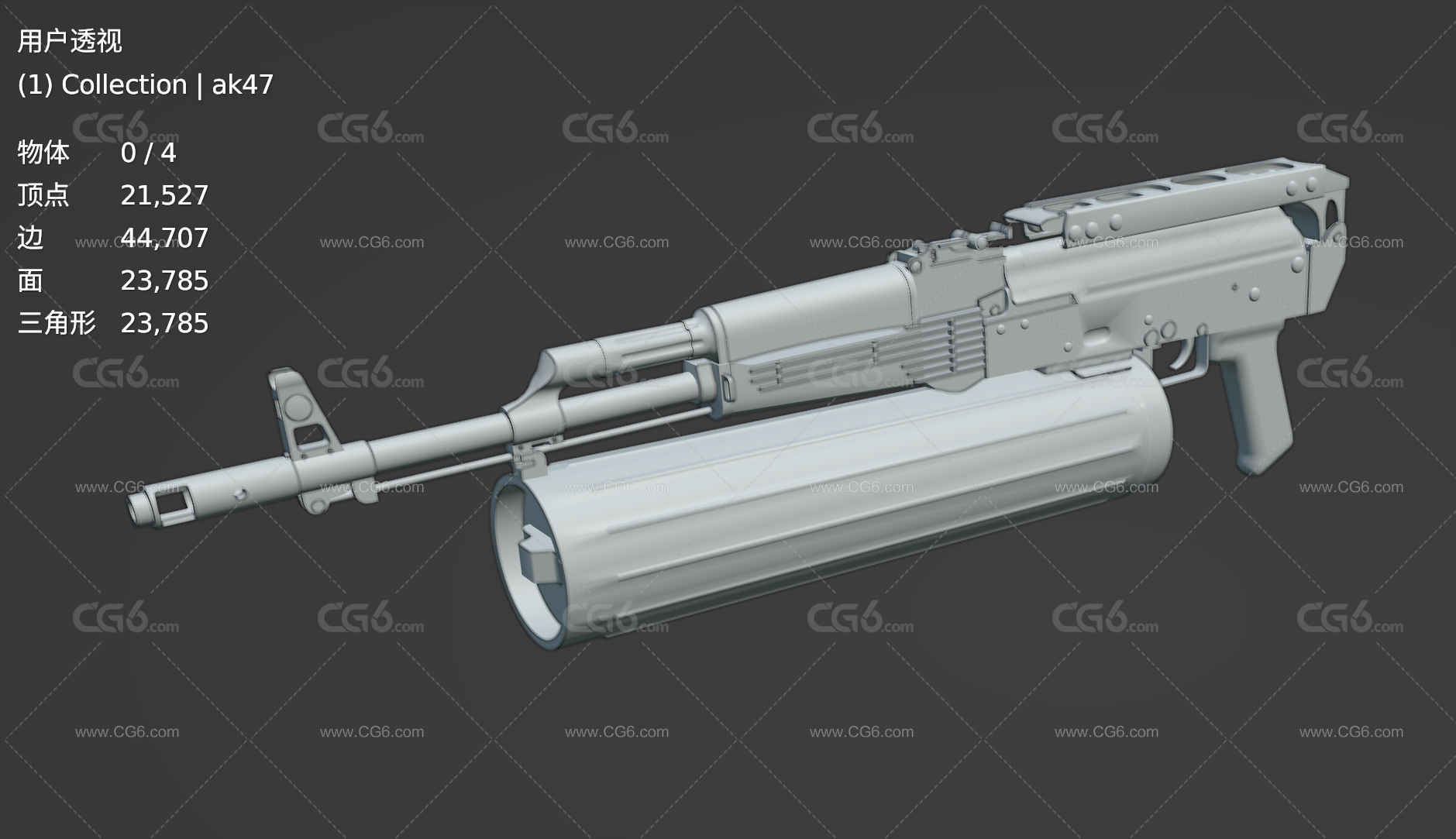 AK74 pp19自动步枪 冲锋枪 现代武器 枪械 苏联武器 小口径步枪 突击步枪 军事军火3D模型-5