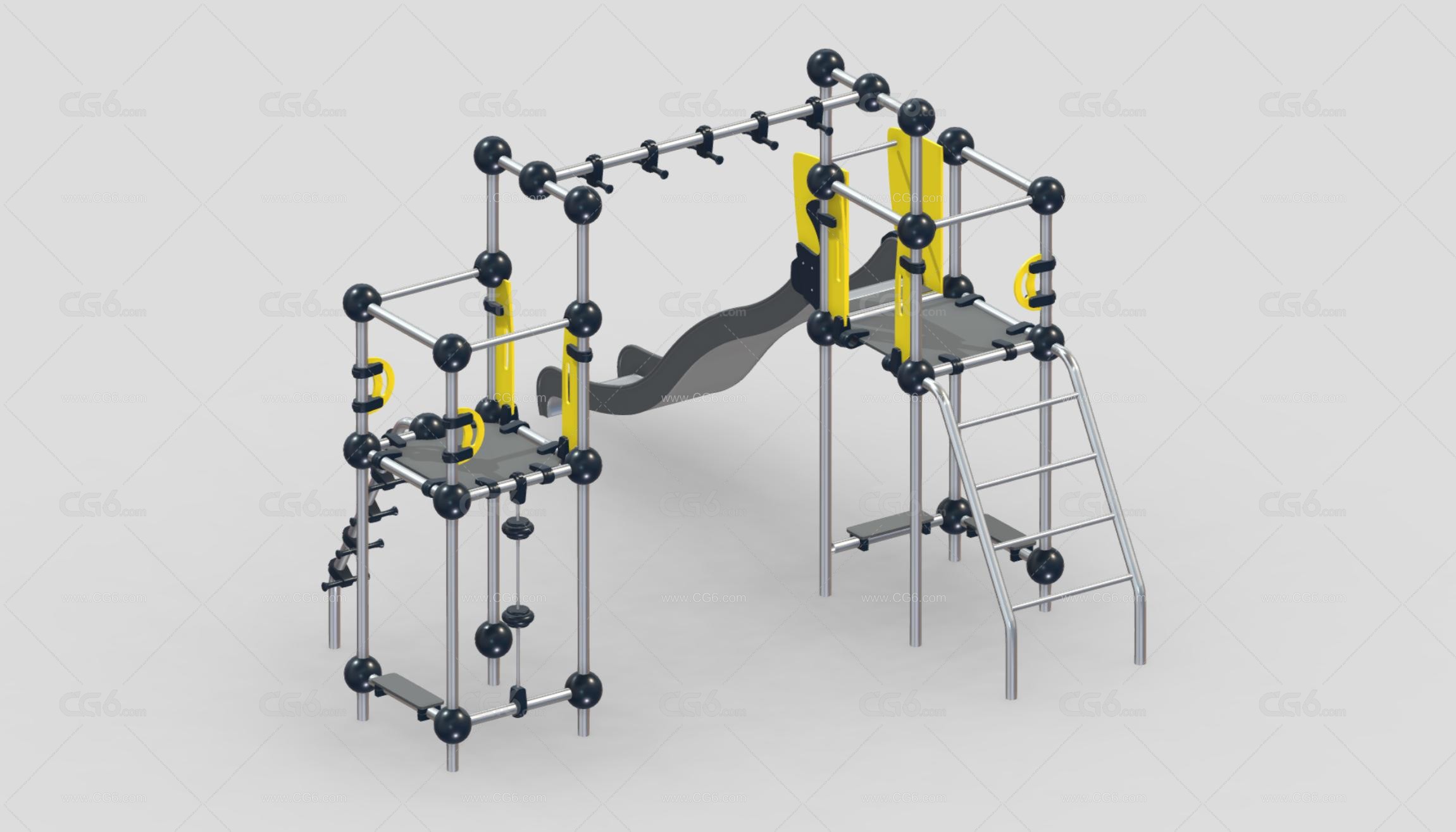 组合秋千滑梯 大型滑梯 儿童乐园 滑滑梯 儿童游乐园设施3D模型-4
