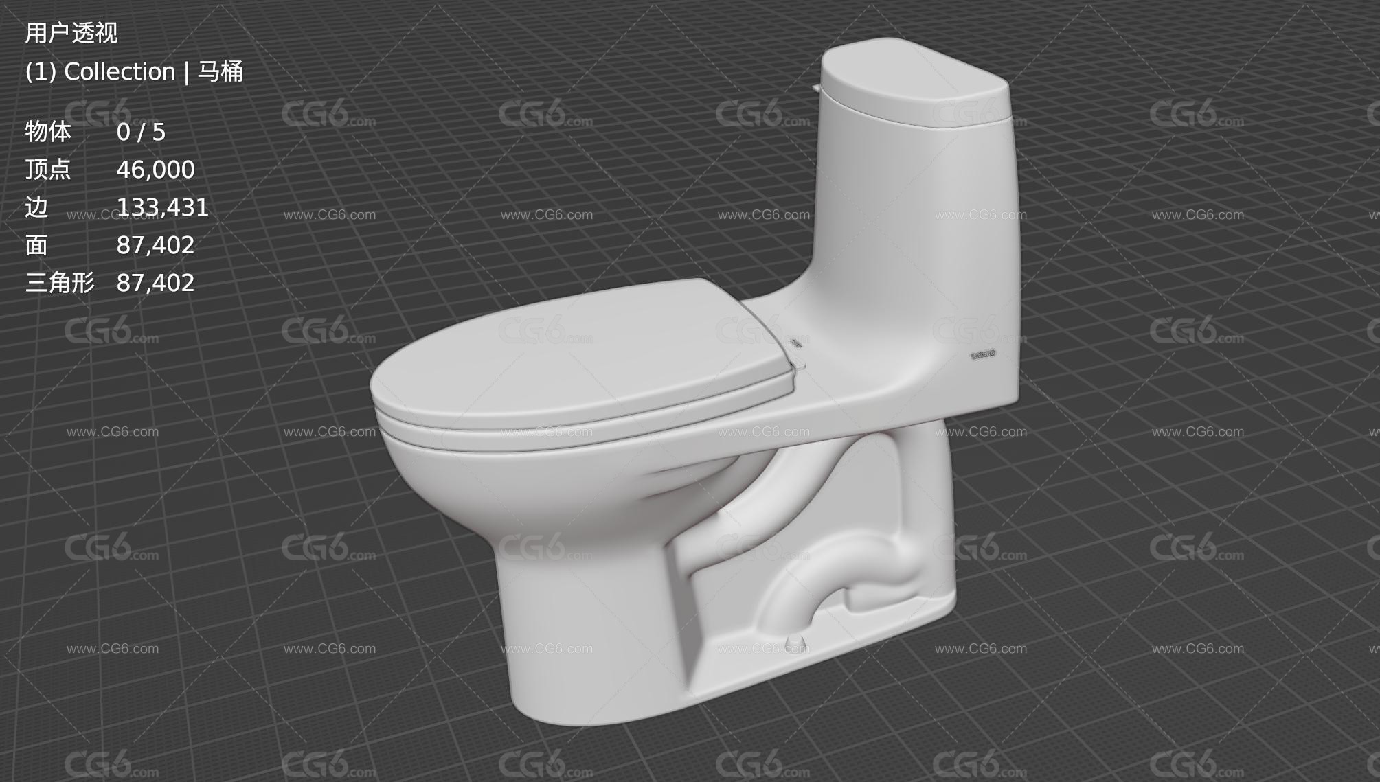 ToTo马桶 陶瓷马桶 洗手间马桶 坐便器 家用厕所马桶 抽水马桶3D模型-4