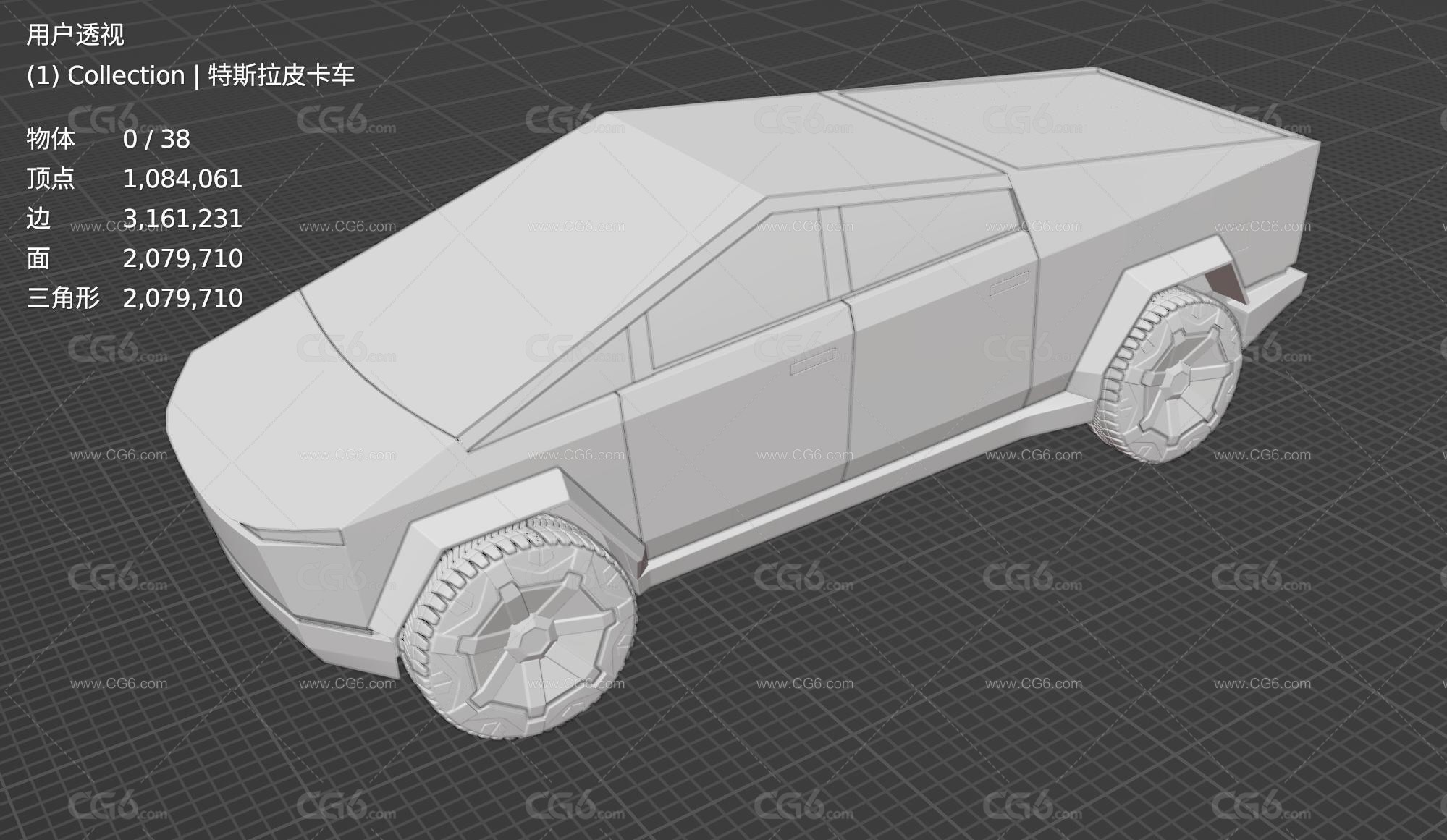 特斯拉电皮卡车 特斯拉皮卡 电动汽车 特斯拉汽车 新能源汽车3D模型-5