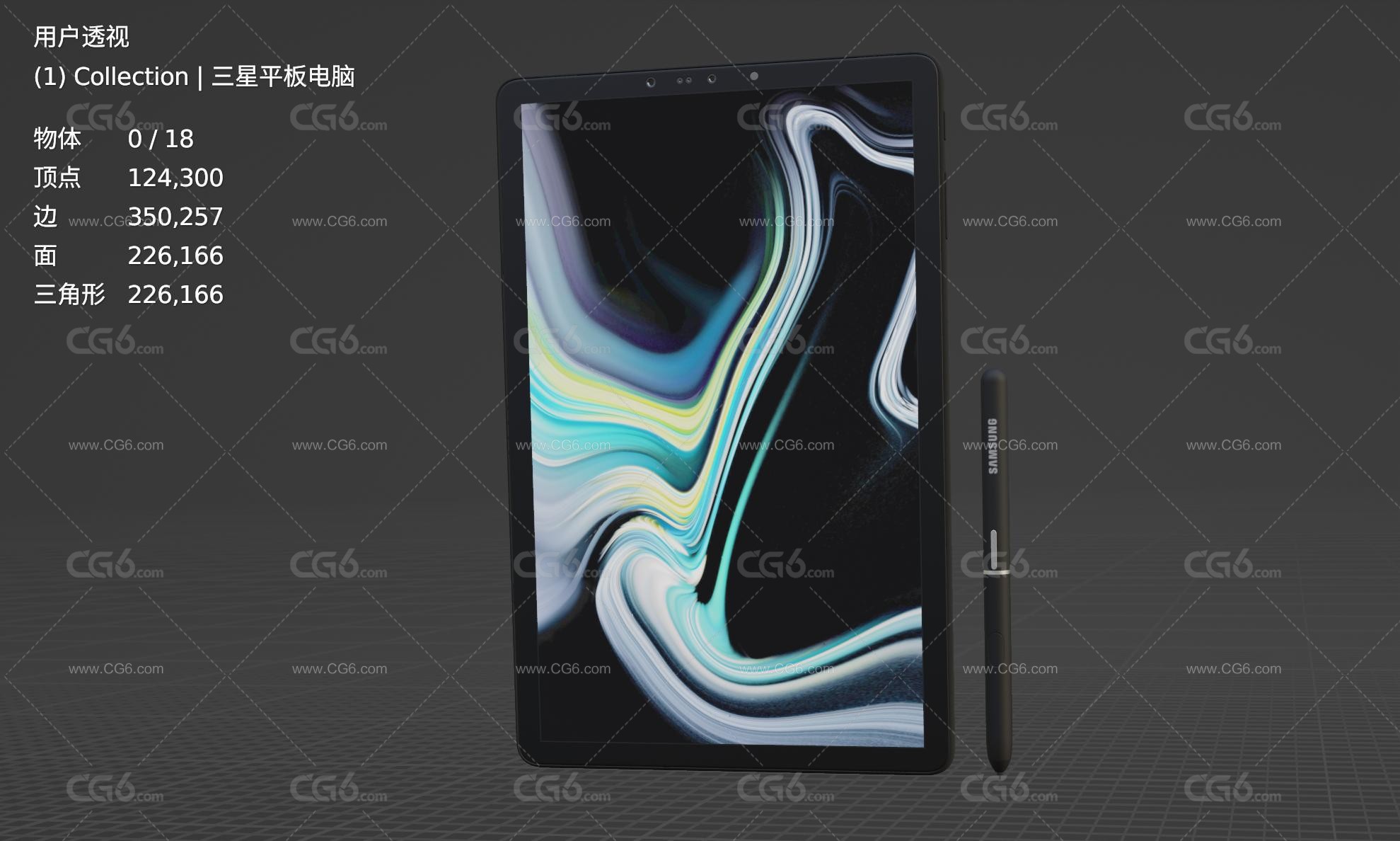 Samsung Galaxy Tab S4 三星平板电脑Tab S4 三星掌上电脑3D模型-4