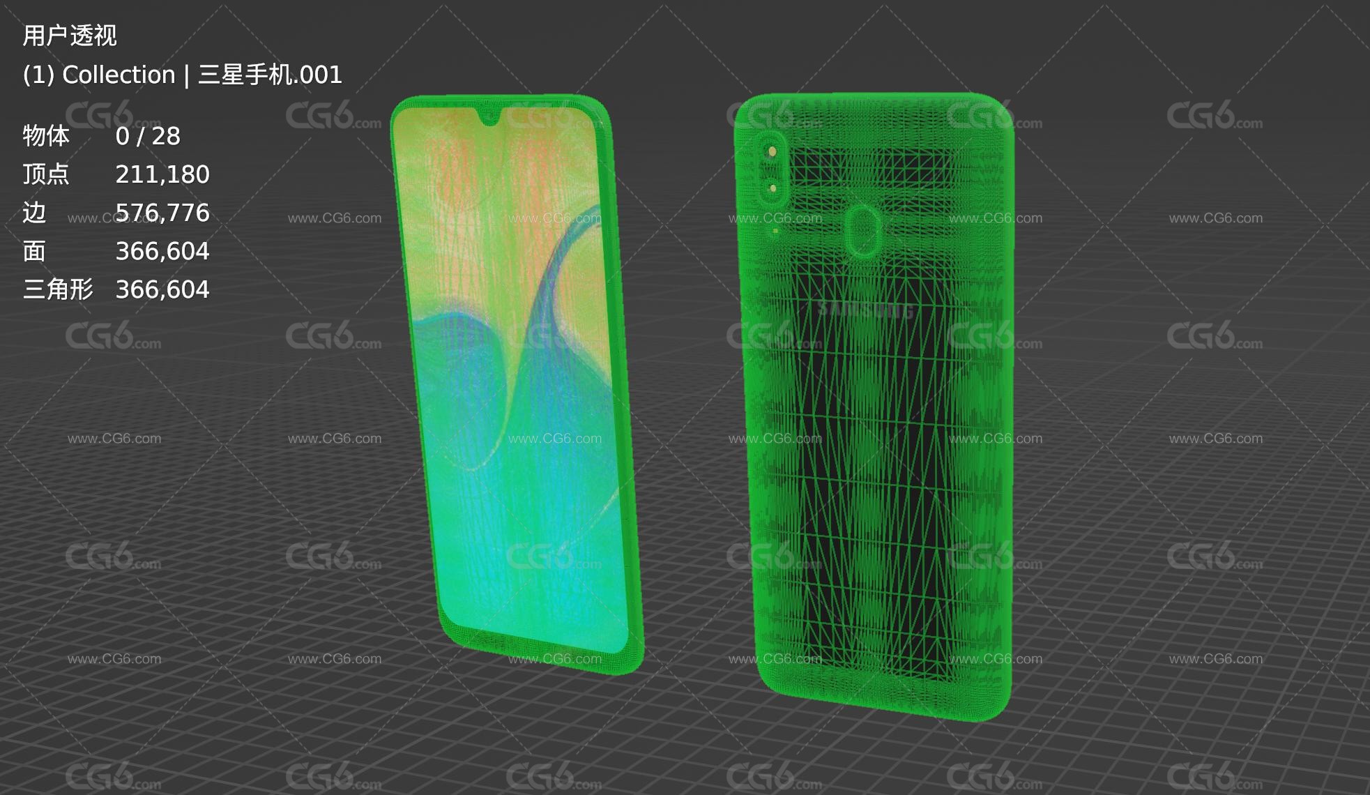 三星手机 全面屏手机 智能手机 大屏手机 三星A30手机 Samsung Galaxy手机3D模型-5