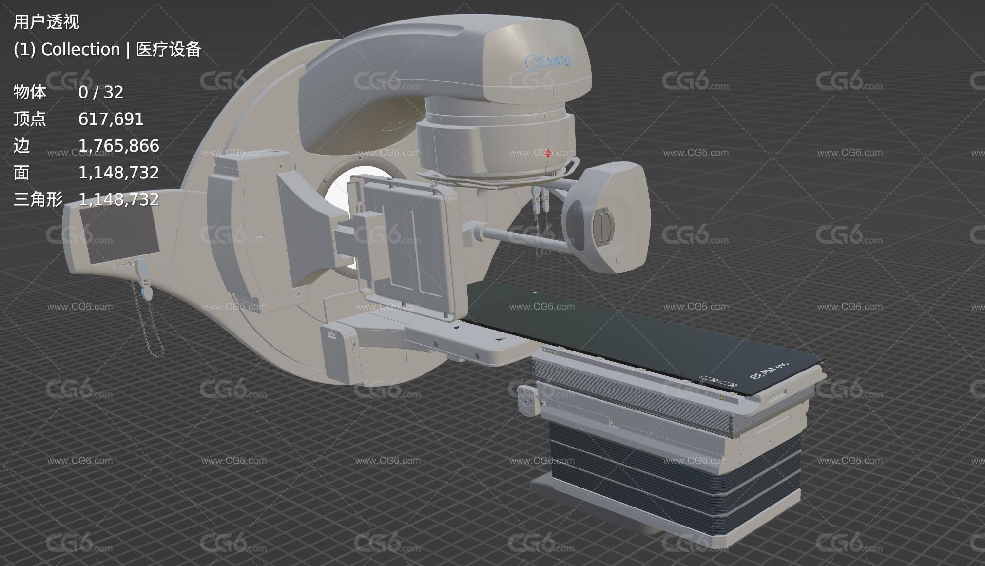 CT探测仪 CT扫描仪 CT探测器 医疗医用机械 直线加速器 医疗器械 放射治疗3D模型-5