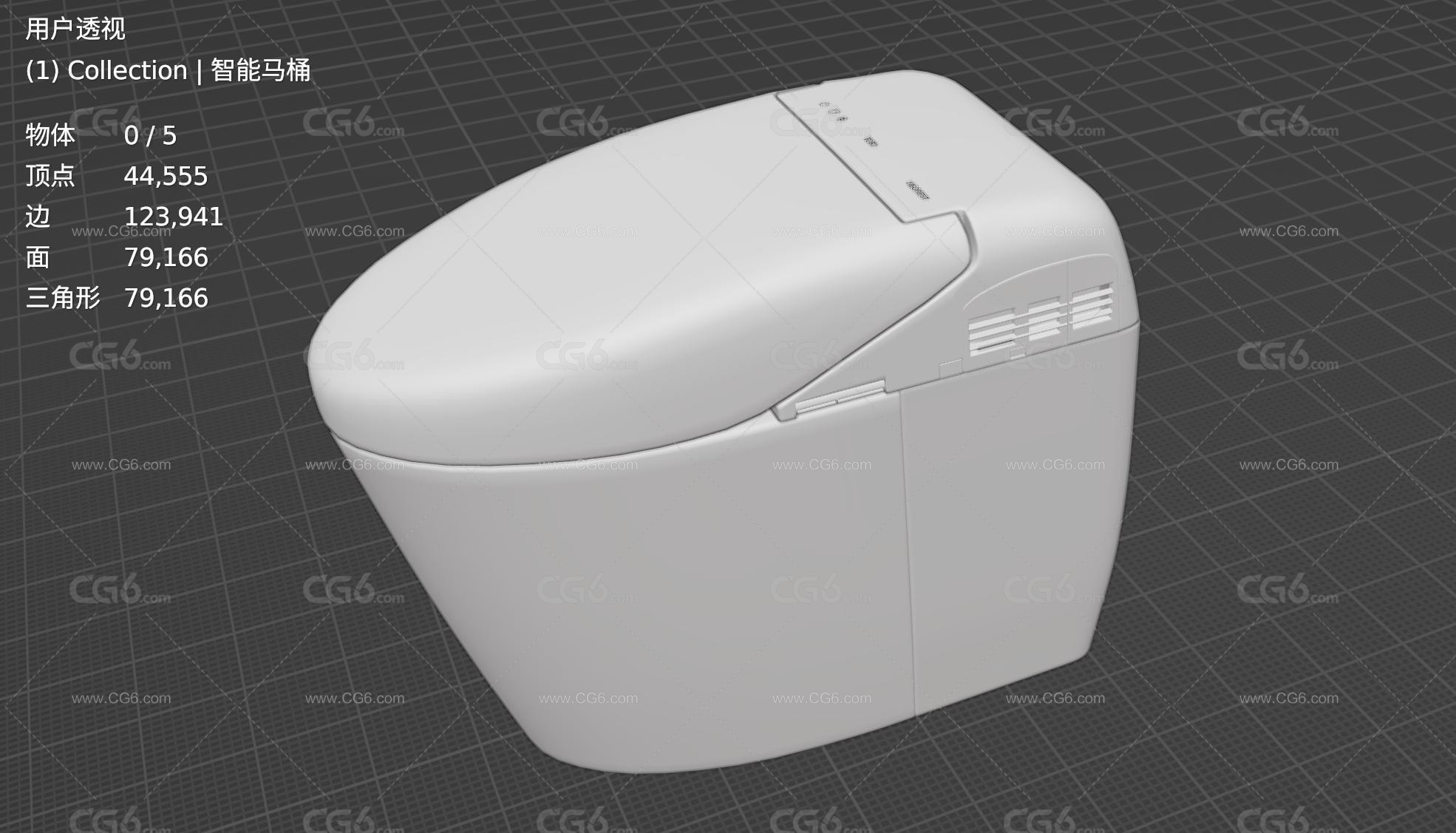 ToTo智能马桶 陶瓷马桶 洗手间马桶 坐便器 家用厕所马桶 抽水马桶3D模型-4