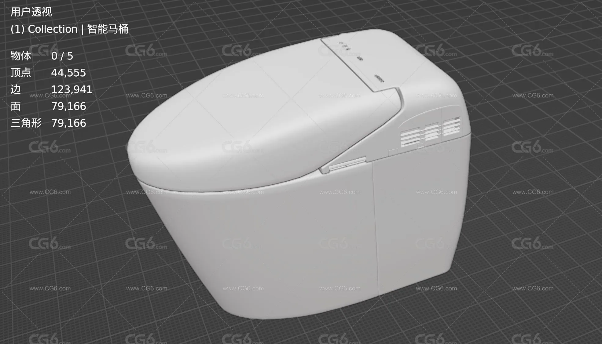 ToTo智能马桶 陶瓷马桶 洗手间马桶 坐便器 家用厕所马桶 抽水马桶3D模型-4