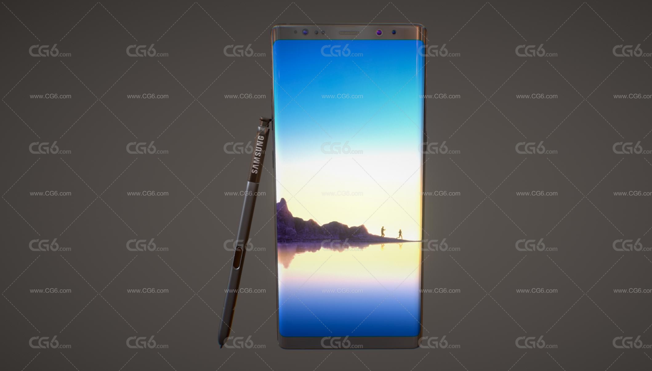 三星手机 全面屏手机 智能手机 大屏手机 三星Note 8手机 Samsung Galaxy手机3D模型-1