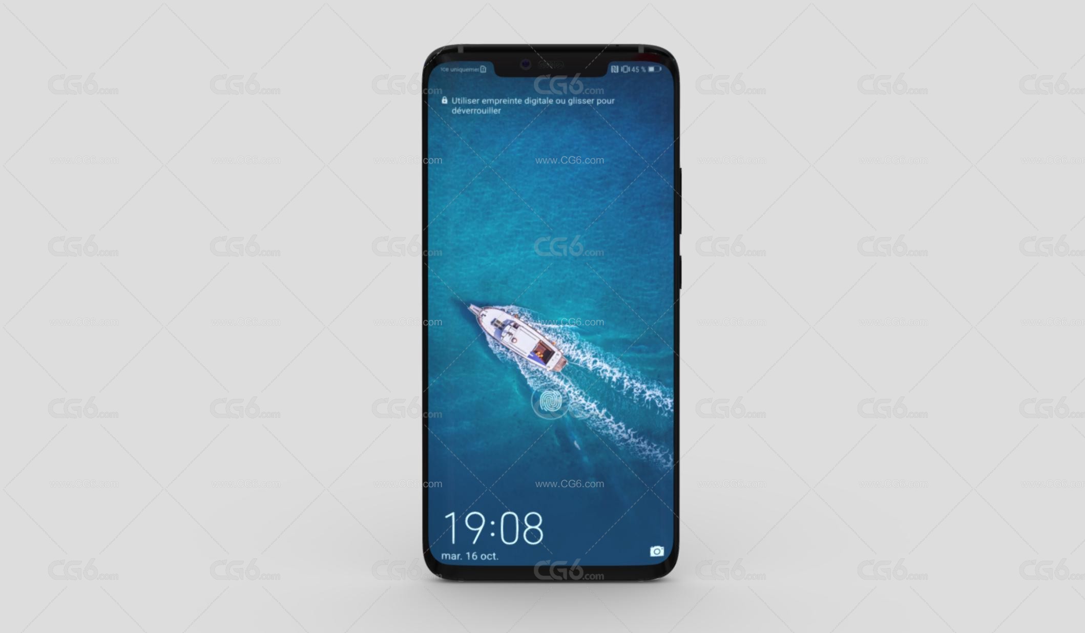 华为手机 全面屏手机 智能手机 大屏手机 安卓手机 Huawei Mate 20 Pro手机3D模型-1