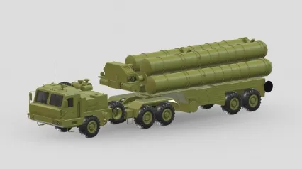 S400防空导弹车 防空导弹系统 导弹拦截系统 俄罗斯导弹拦截系统3D模型