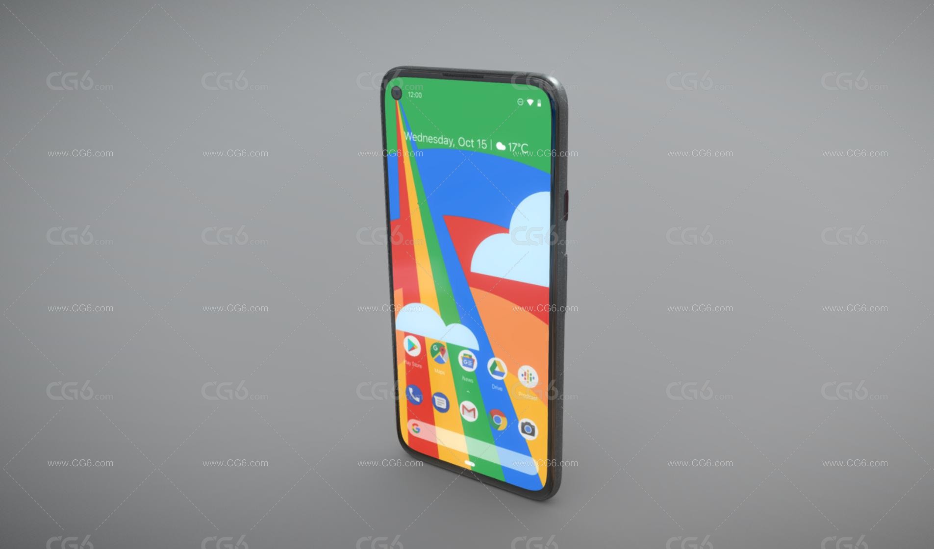 Google Pixel 5谷歌手机 智能手机 安卓手机 大屏手机 全面屏手机3D模型-2