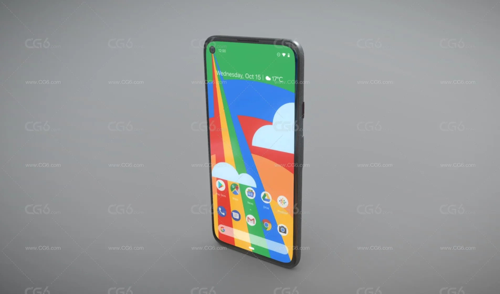 Google Pixel 5谷歌手机 智能手机 安卓手机 大屏手机 全面屏手机3D模型-2