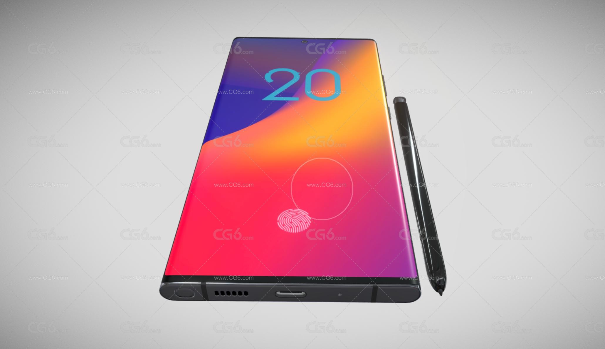 三星手机 智能手机 全面屏大屏手机 三星Note 20手机 Samsung Galaxy手机3D模型-4