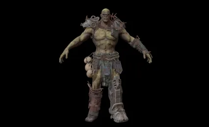 PBR材质怪物 兽人战士 野蛮人 魔兽武士 僵尸 丧尸 恶魔 绿魔 变异人 科学怪人 魔王 死神