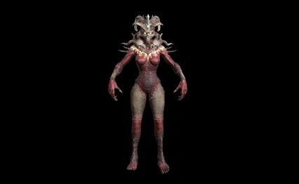 PBR材质末日使者 死神 女妖兽 女恶魔 游戏角色 地狱妖怪 BOSS 怪物 怪兽 魔王 恐怖 妖魔