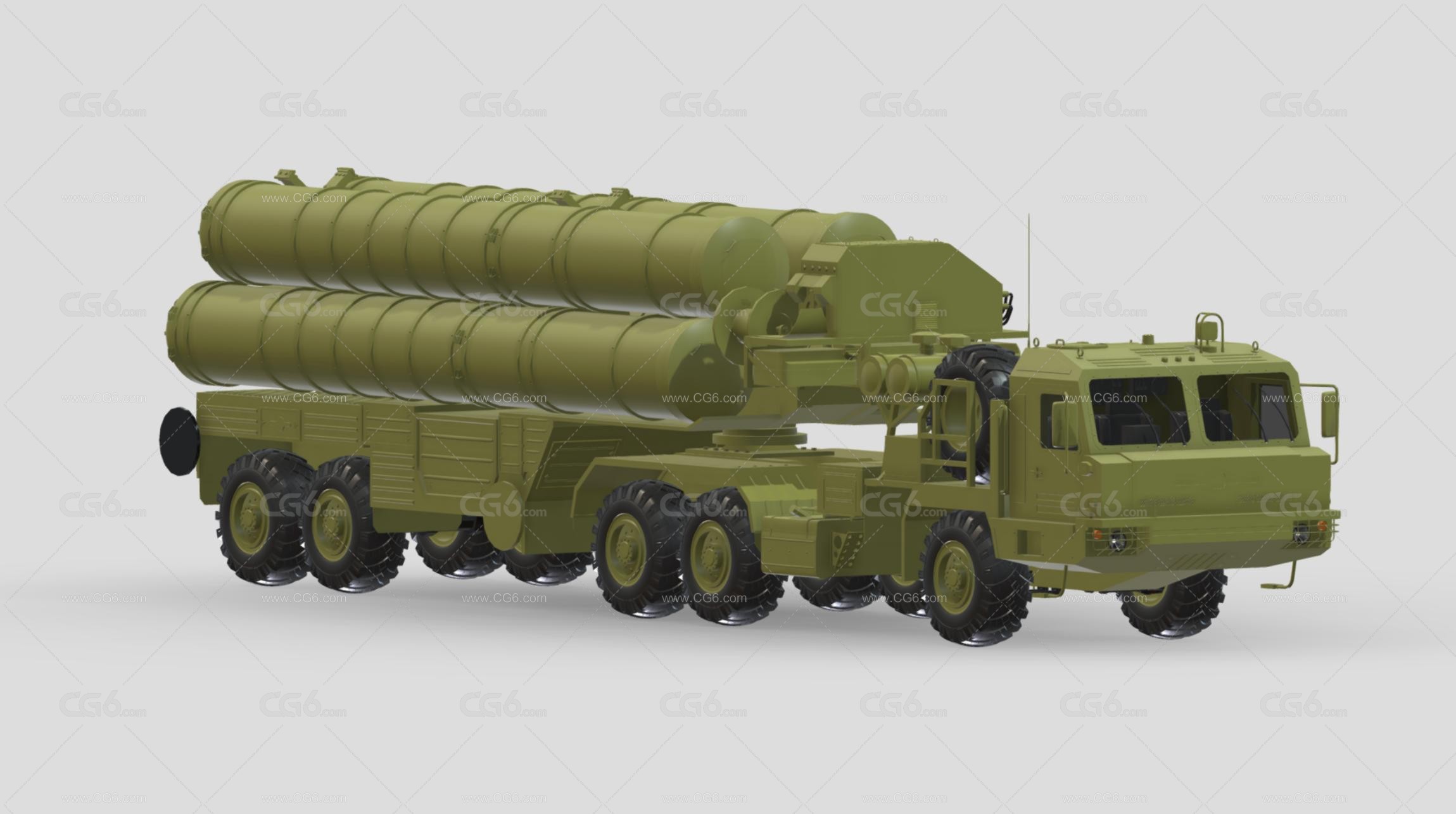 S400防空导弹车 防空导弹系统 导弹拦截系统 俄罗斯导弹拦截系统3D模型-4