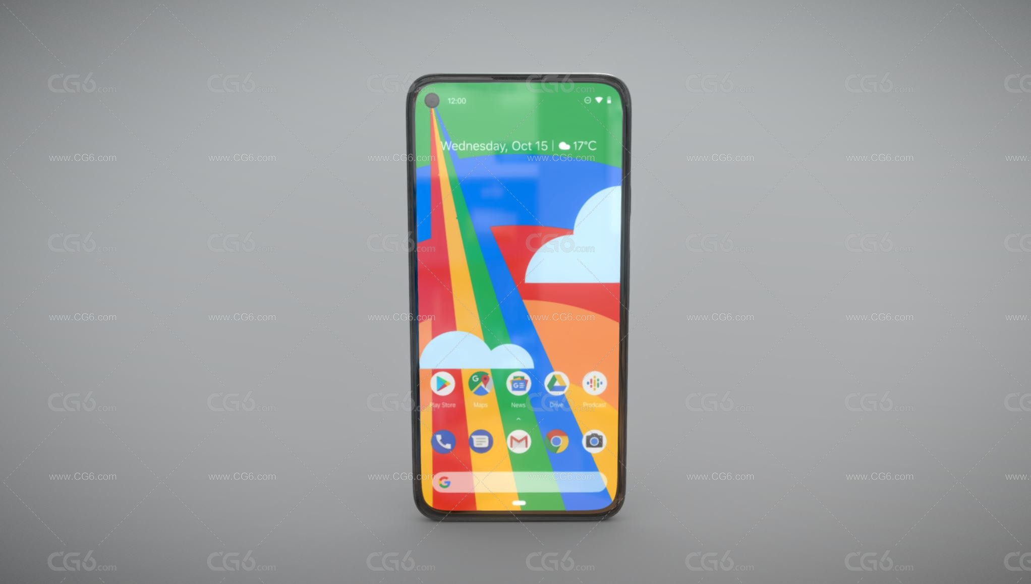 Google Pixel 5谷歌手机 智能手机 安卓手机 大屏手机 全面屏手机3D模型-1