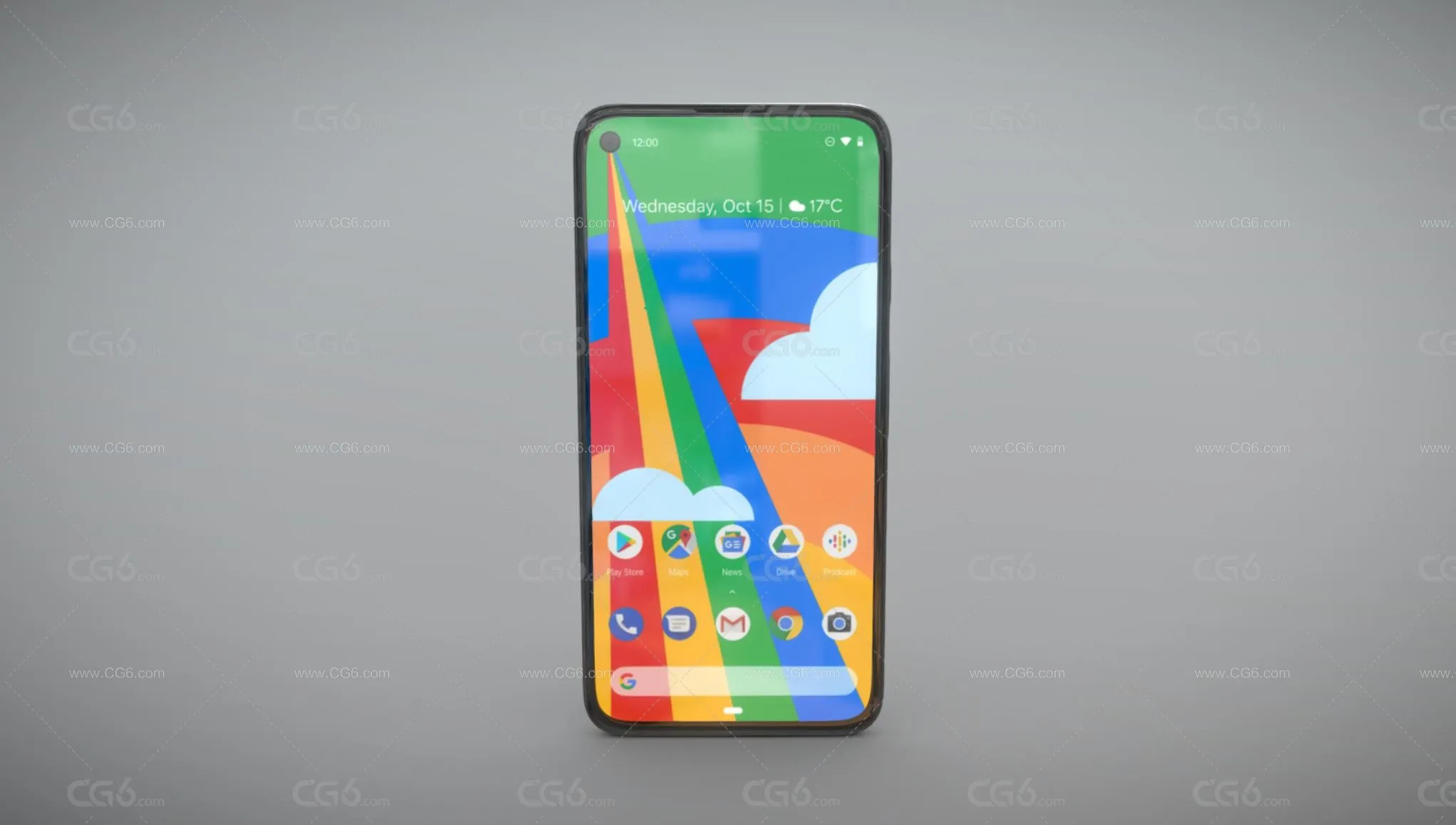 Google Pixel 5谷歌手机 智能手机 安卓手机 大屏手机 全面屏手机3D模型-1