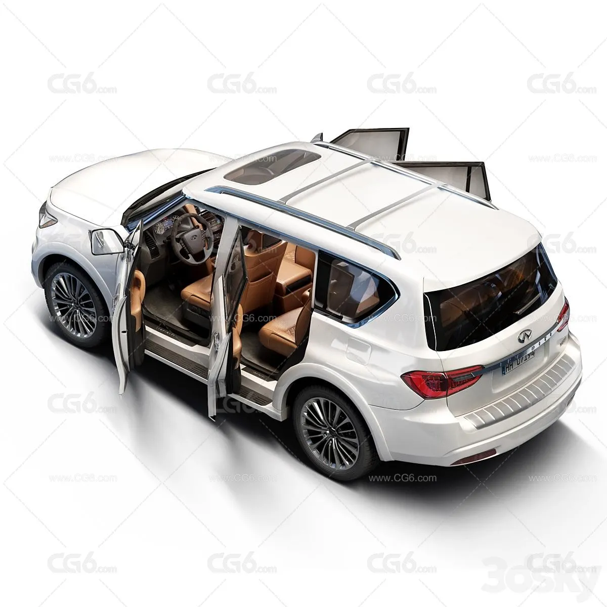 英菲尼迪QX80汽车 四驱汽车 跑车 轿车 SUV四驱汽车3D模型-4