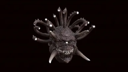 大嘴独眼怪 外星生物 多眼怪 异形怪物 PBR材质 独眼恶魔 外星物种 妖怪 恶魔眼3D模型