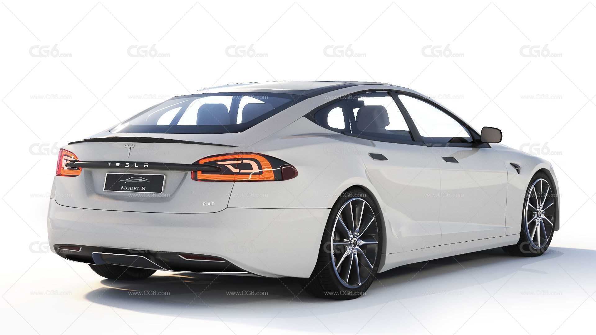 特斯拉2021款汽车 新能源汽车 Tesla Model S Plaid 2021电动车3D模型-2