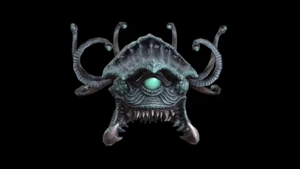 大嘴独眼怪 外星生物 多眼怪 异形怪物 PBR材质 独眼恶魔 外星物种 妖怪 恶魔眼3D模型