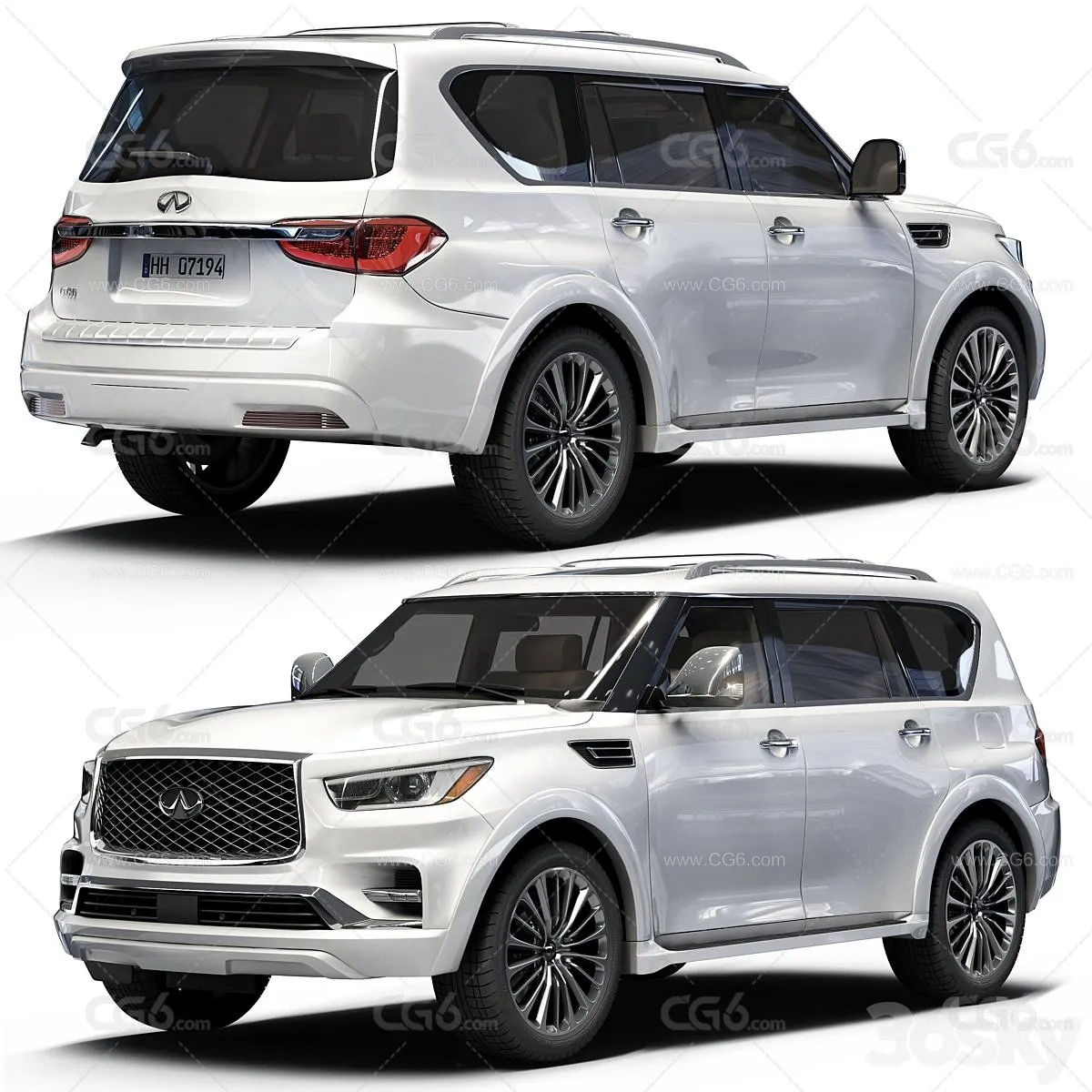 英菲尼迪QX80汽车 四驱汽车 跑车 轿车 SUV四驱汽车3D模型-2