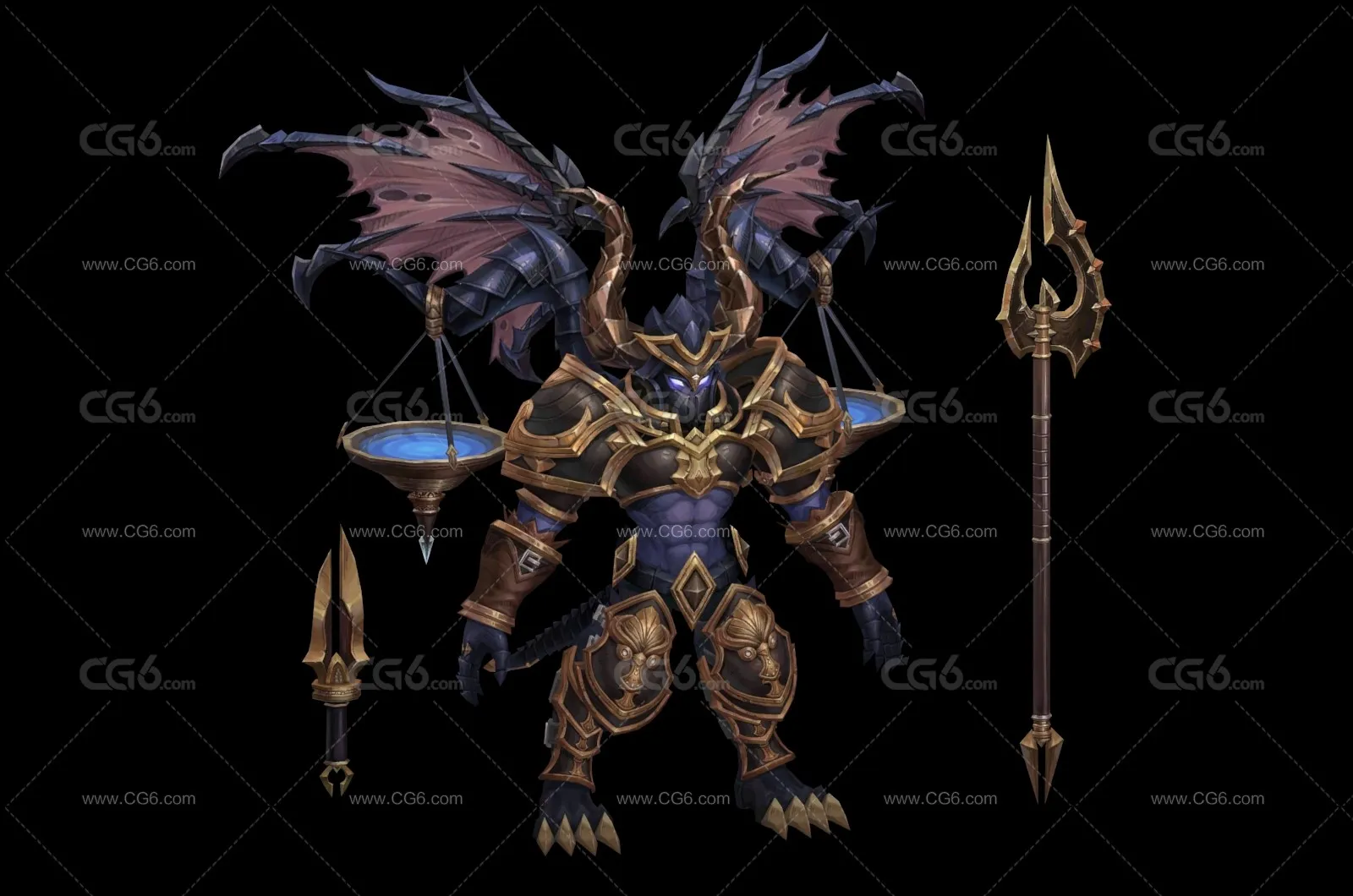 天神 判官 天平神尊 妖魔鬼怪 妖兽 兽人战士 地狱恶魔 恶魔首领3D模型-3